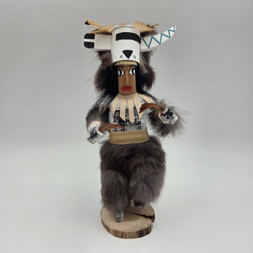 Vintage Native American Doll Removable Mask "Zuni Rain Priest" 8 1/2" Signed